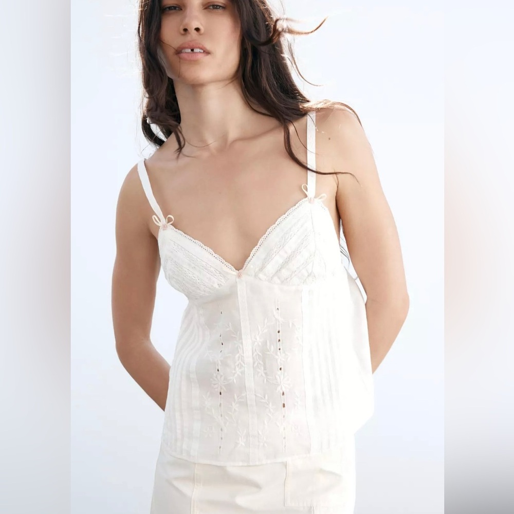 Zara Rose Embroidered Tank